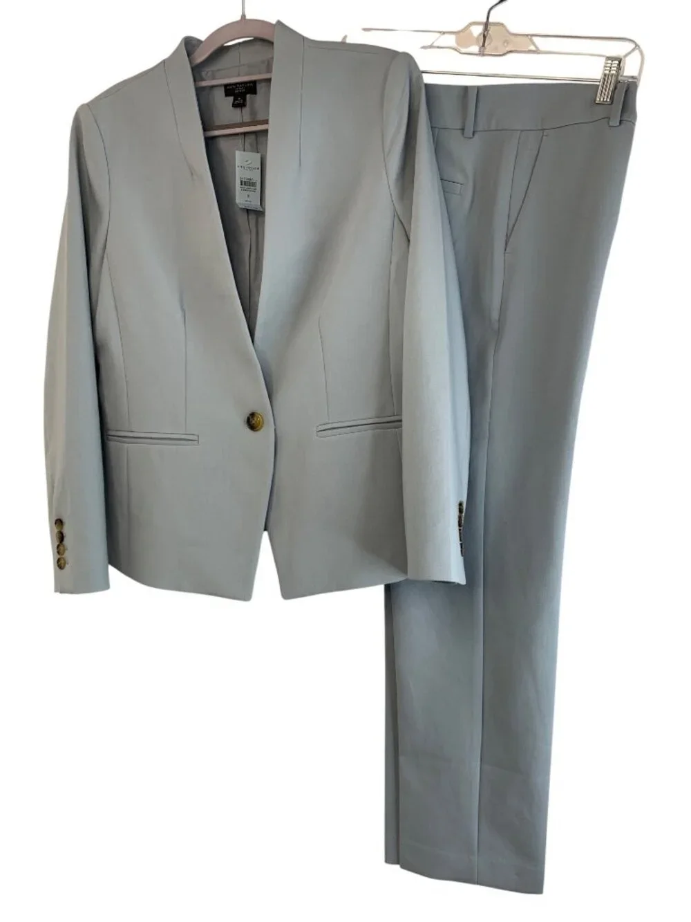 Ann Taylor Matching Blue Blazer & Ankle Pants Suit  8P Jacket 4 Pants Separates - Picture 11 of 15